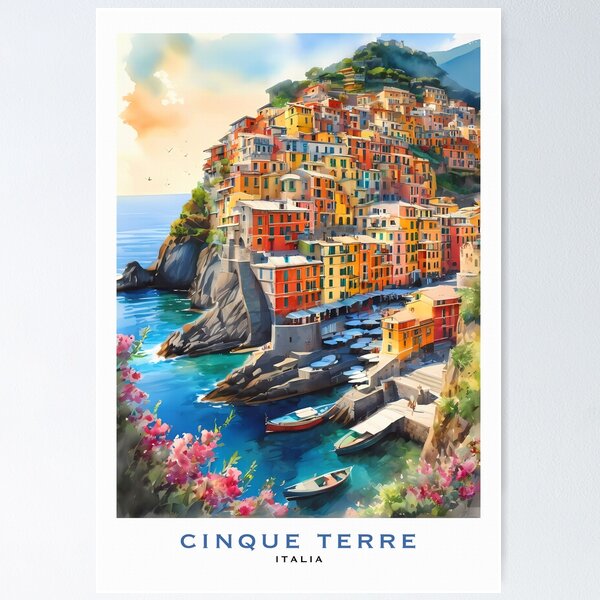 Item preview, CINQUE TERRE : Riviera  / Italy :  "Cliffside Gems: Discovering the Beauty of Cinque Terre" designed and sold by sirtonine.