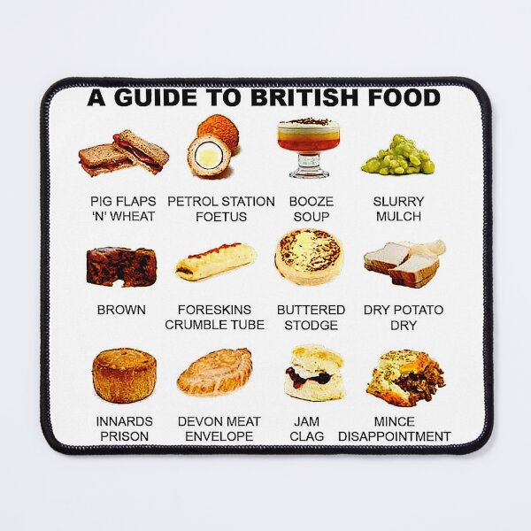 Item preview, A Guide To British Foods Funny Design designed and sold by silkdegreestees.