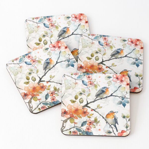 Item preview, Tiled Watercolor Birds Pattern designed and sold by dcrc.