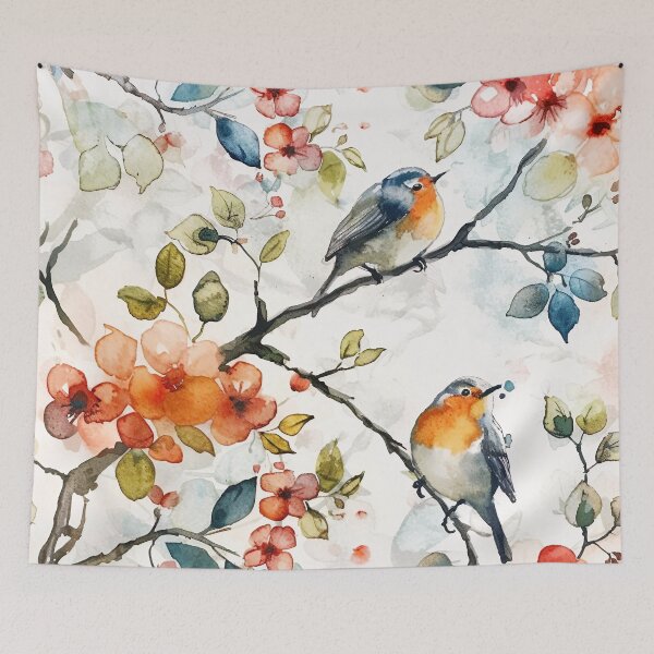 Item preview, Tiled Watercolor Birds Pattern designed and sold by dcrc.