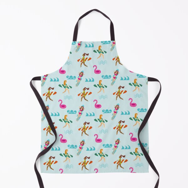 Item preview, Surfing girls and flamingo pattern designed and sold by CutieBlue.