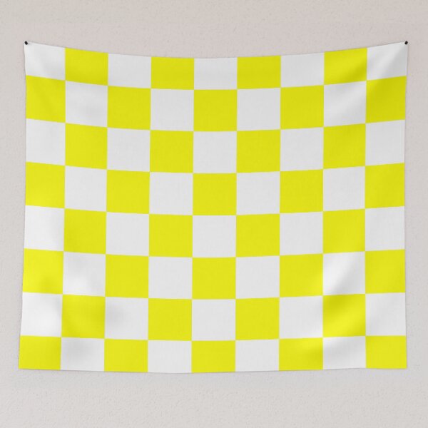 Item preview, Checkered - White and Yellow designed and sold by JustPatterns2.