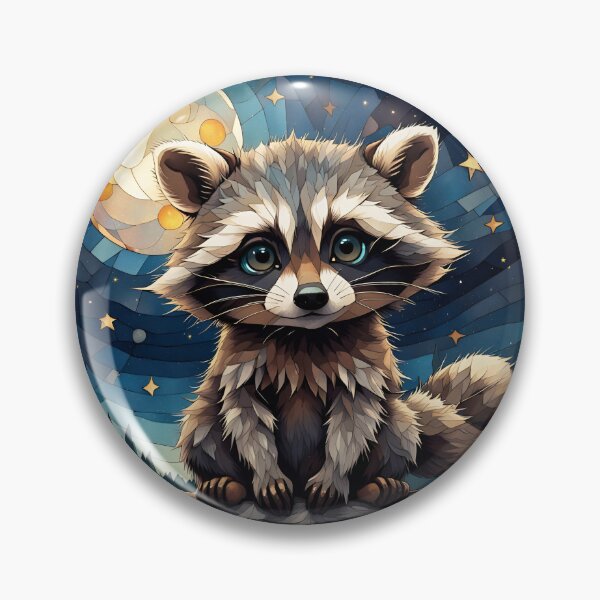 Item preview, Little Raccoon Night Sky Stained Glass designed and sold by ShaViArt.