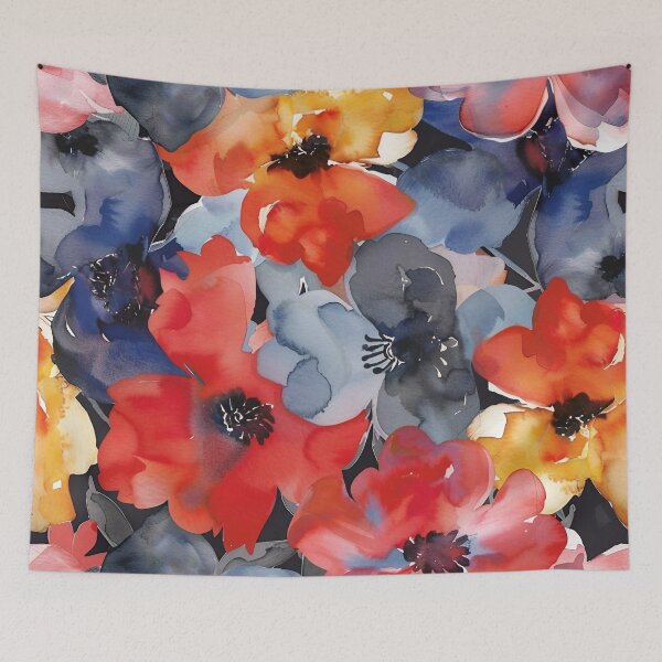 Item preview, Tiled Watercolor Abstract Flowers Pattern designed and sold by dcrc.