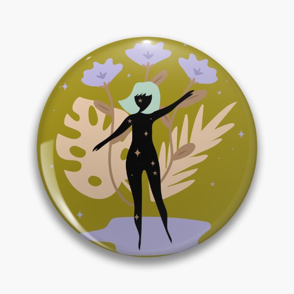 Item preview, Pattern drawing design with a cosmic woman and big flowers designed and sold by SweetLimeShop.