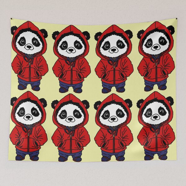 Item preview, A panda in a red hoodie  designed and sold by Flowersonstuff.