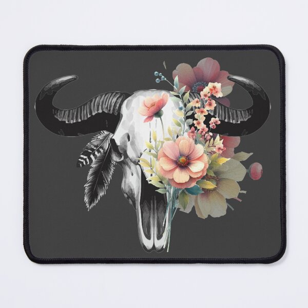 Item preview, Bull Skull with flowers, Gothic art designed and sold by Pretzel-G92.