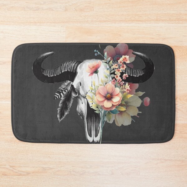 Item preview, Bull Skull with flowers, Gothic art designed and sold by Pretzel-G92.