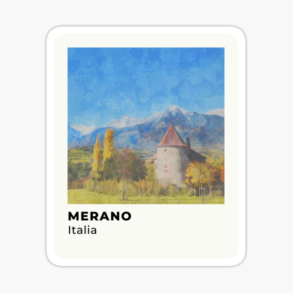 Item preview, Merano Italia watercolor landscape designed and sold by InvestingRoad.