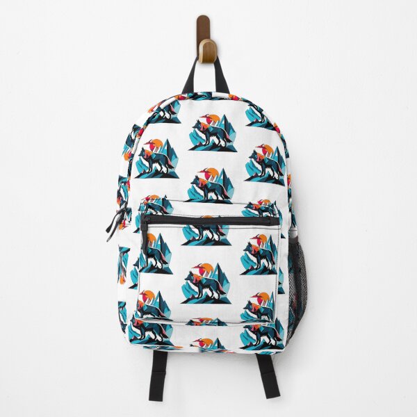 Item preview, Geometric shapes of a wolf and mountains  designed and sold by SimoesArtistry.