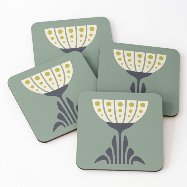 Item preview, KF 0210 A - Patrón Vintage Retro Años 70 en Verde designed and sold by KhakiFinch.