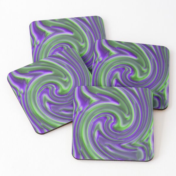 Item preview, 3D Swirled Rubbery Green and Violet Stripe Pattern designed and sold by TheRulerofEarth.