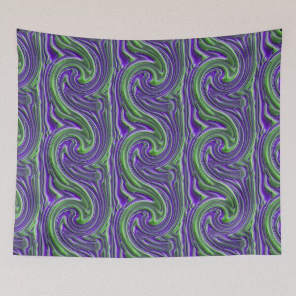 Item preview, 3D Swirled Rubbery Green and Violet Stripe Pattern designed and sold by TheRulerofEarth.