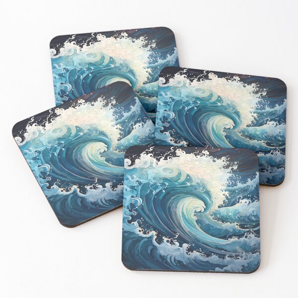 Item preview, blue ocean waves designed and sold by cold-waves.