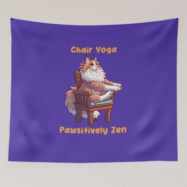 Item preview, Chair Yoga Cat Pose designed and sold by Irbisinthebox.