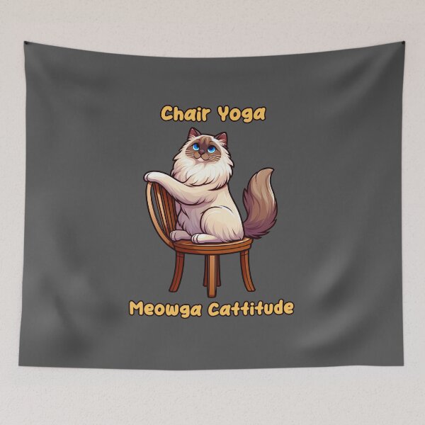 Item preview, Chair Yoga Cat Pose designed and sold by Irbisinthebox.
