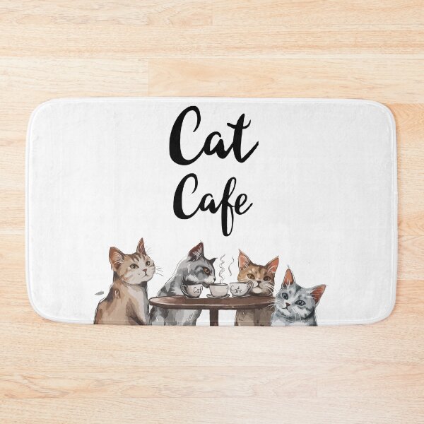 Item preview, Cat Cafe Print / Cats and Coffee designed and sold by Thehatinthecat.