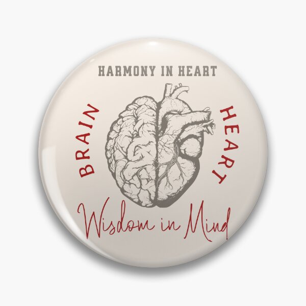 Item preview, Harmony in Heart, Wisdom in Mind, Right balance between head and heart, vintage style designed and sold by Collagedream.