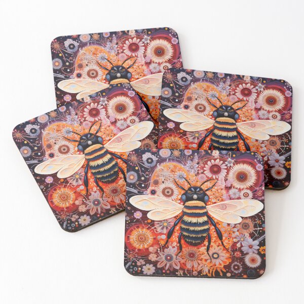 Item preview, Aboriginal Inspired Dot Art - Bumblebee In Flowers designed and sold by GrinGalore.
