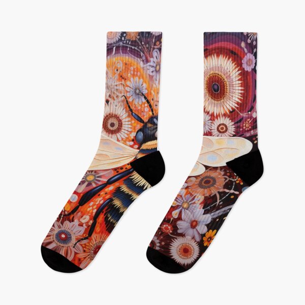 Item preview, Aboriginal Inspired Dot Art - Bumblebee In Flowers designed and sold by GrinGalore.