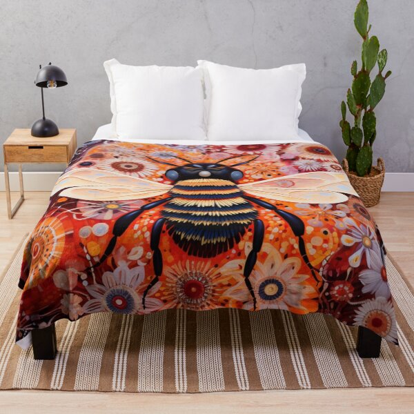 Item preview, Aboriginal Inspired Dot Art - Bumblebee In Flowers designed and sold by GrinGalore.