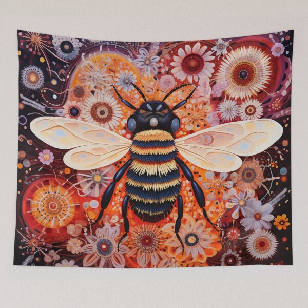 Item preview, Aboriginal Inspired Dot Art - Bumblebee In Flowers designed and sold by GrinGalore.