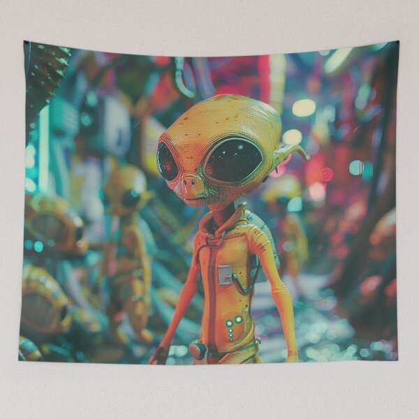 Item preview, Retro Aliens Art 3D designed and sold by nomiraclehere.