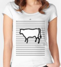 cow damn tee-shirt white men boys funny trending cute saying Women's Fitted Scoop T-Shirt