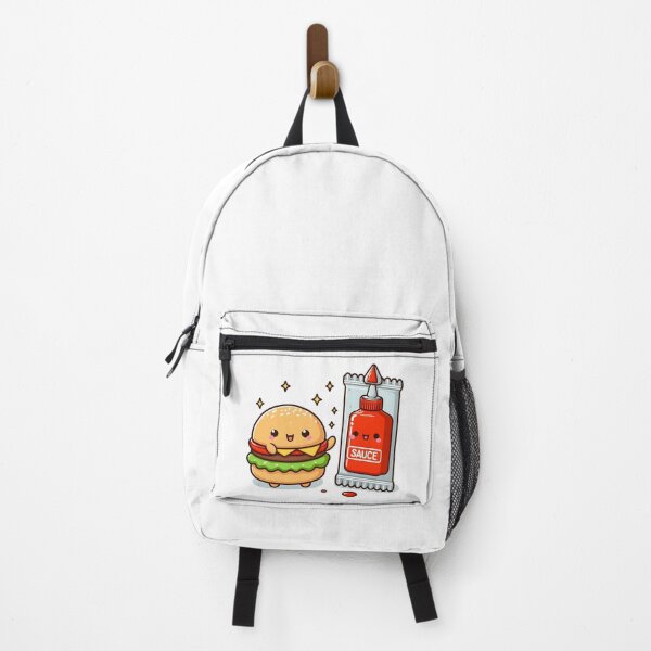 Item preview, Kawaii Burger Waving To Sauce Packet designed and sold by CanvasCutie.