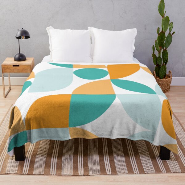 Aperçu de l'œuvre Mid Century Modern Abstract 26 Aqua, Sarcelle, Corail créée et vendue par trdstudio.