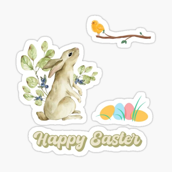 Item preview, Happy Easter with Bunny designed and sold by AbiTin.