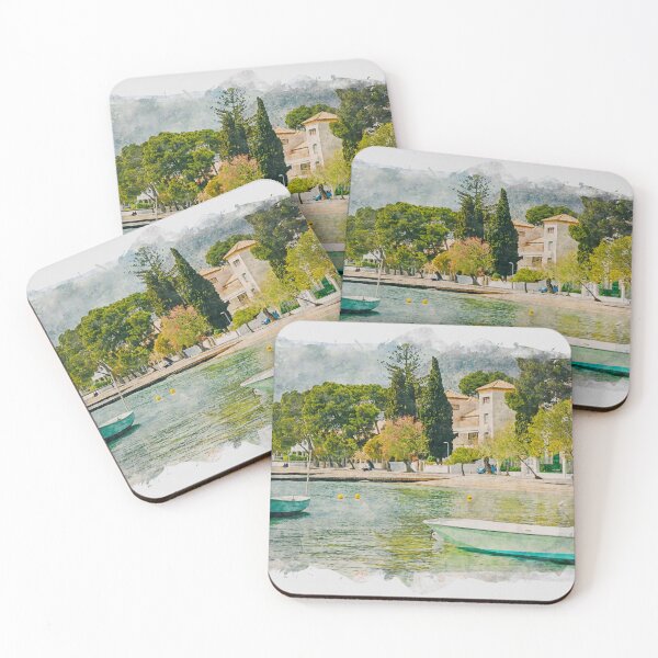 Item preview, Puerto Pollensa Mallorca Watercolour Effect designed and sold by GG WALL ART.