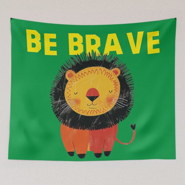 Item preview, be brave, cute lion designed and sold by Mauswohn.