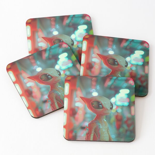 Item preview, Retro Aliens Art 3D designed and sold by nomiraclehere.