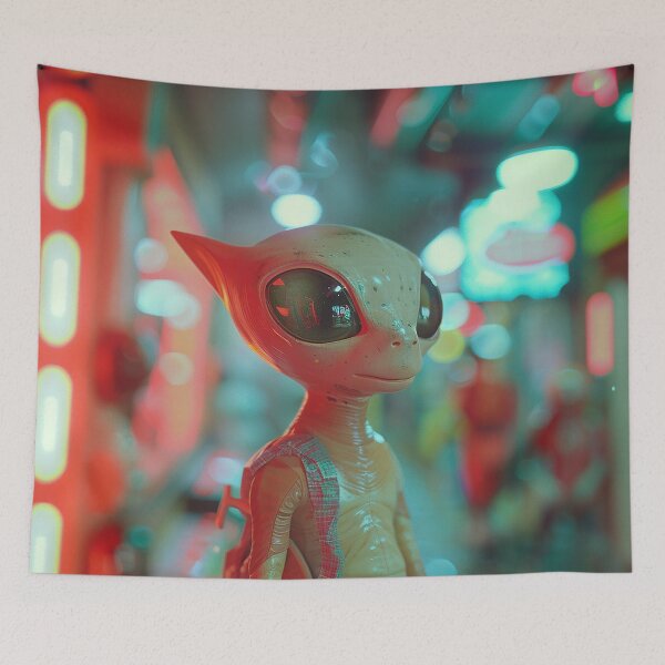 Item preview, Retro Aliens Art 3D designed and sold by nomiraclehere.