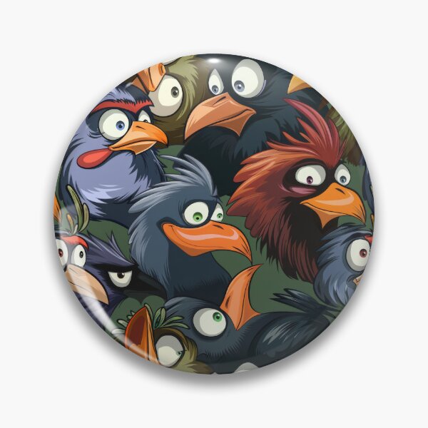 Item preview, Animated Flock of Colorful Cartoon Birds - funny - weird designed and sold by PICbyFemke.