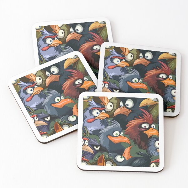 Item preview, Animated Flock of Colorful Cartoon Birds - funny - weird designed and sold by PICbyFemke.