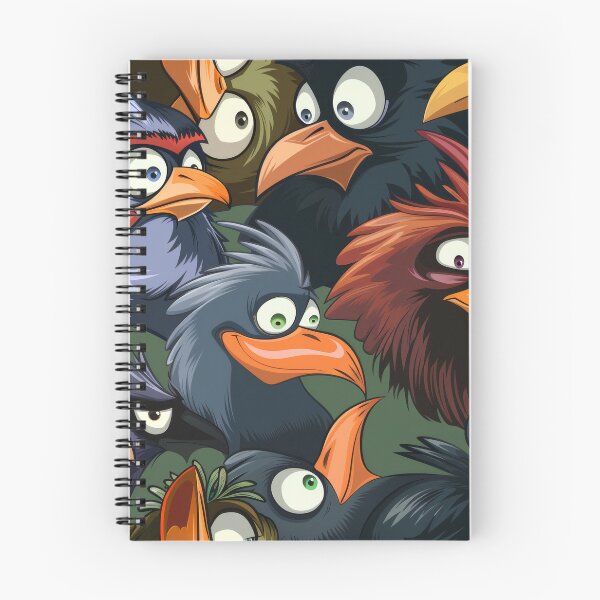 Item preview, Animated Flock of Colorful Cartoon Birds - funny - weird designed and sold by PICbyFemke.