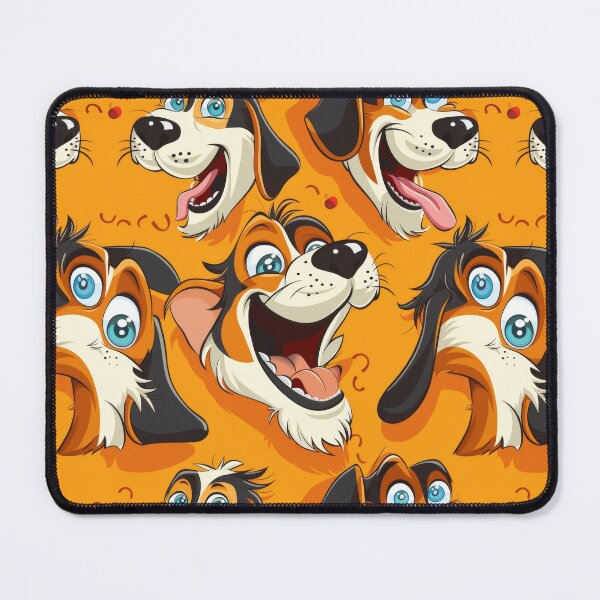 Item preview, Cheerful Cartoon Dogs on Orange Background - funny - weird - yellow designed and sold by PICbyFemke.
