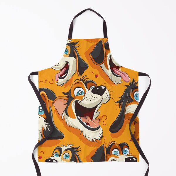 Item preview, Cheerful Cartoon Dogs on Orange Background - funny - weird - yellow designed and sold by PICbyFemke.