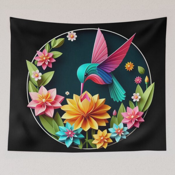 Item preview, Hummingbird netting on a flower designed and sold by Theudric.