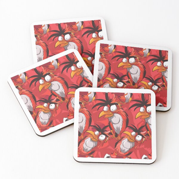 Item preview, Quirky Red Cartoon Birds Pattern - funny - weird designed and sold by PICbyFemke.
