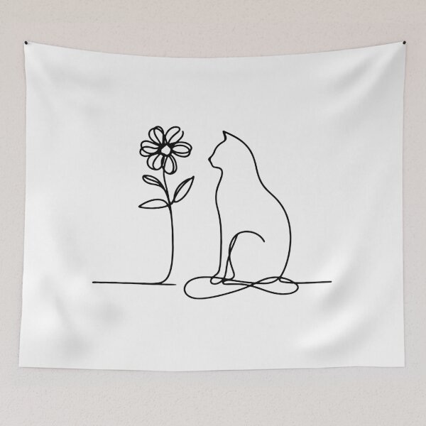 Item preview, Cat and flower: Gazing Upon Nature's Elegance designed and sold by Expressartzone.