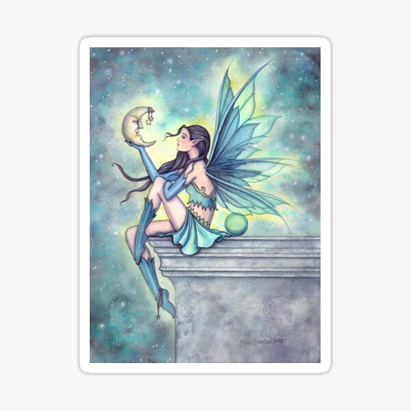 Item preview, Moon Friend Fairy Fantasy Watercolor Illustration designed and sold by Molly  Harrison.