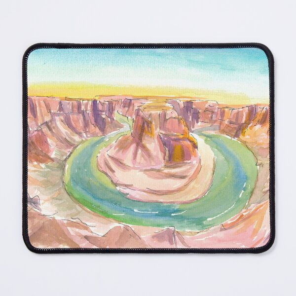 Item preview, Grand Canyon Horse Shoe Bend Scene Watercolor designed and sold by artshop77.