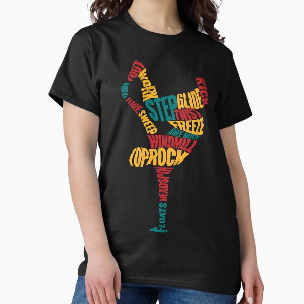 Item preview, B-boy silhouette, breaking pose, breakdance moves, vintage colours designed and sold by MeringueMango.