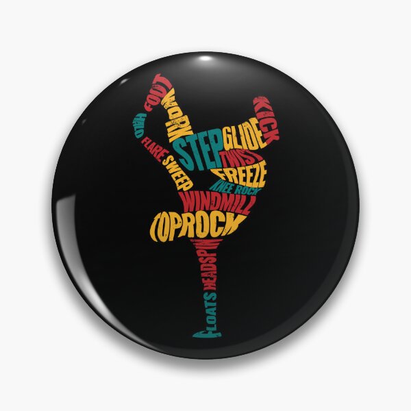 Item preview, B-boy silhouette, breaking pose, breakdance moves, vintage colours designed and sold by MeringueMango.