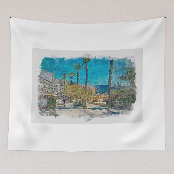 Item preview, Puerto Pollensa Mallorca Watercolour Effect designed and sold by GG WALL ART.