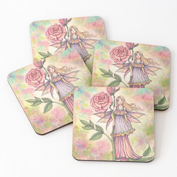 Item preview, Blushing Rose Fairy Watercolor by Molly Harrison designed and sold by Molly  Harrison.