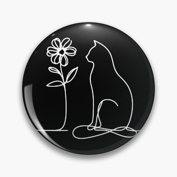Item preview, Black Cat and flower: Gazing Upon Nature's Elegance designed and sold by Expressartzone.